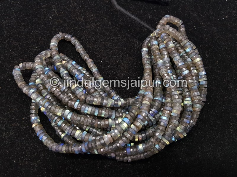 Labradorite Faceted Tyre Beads